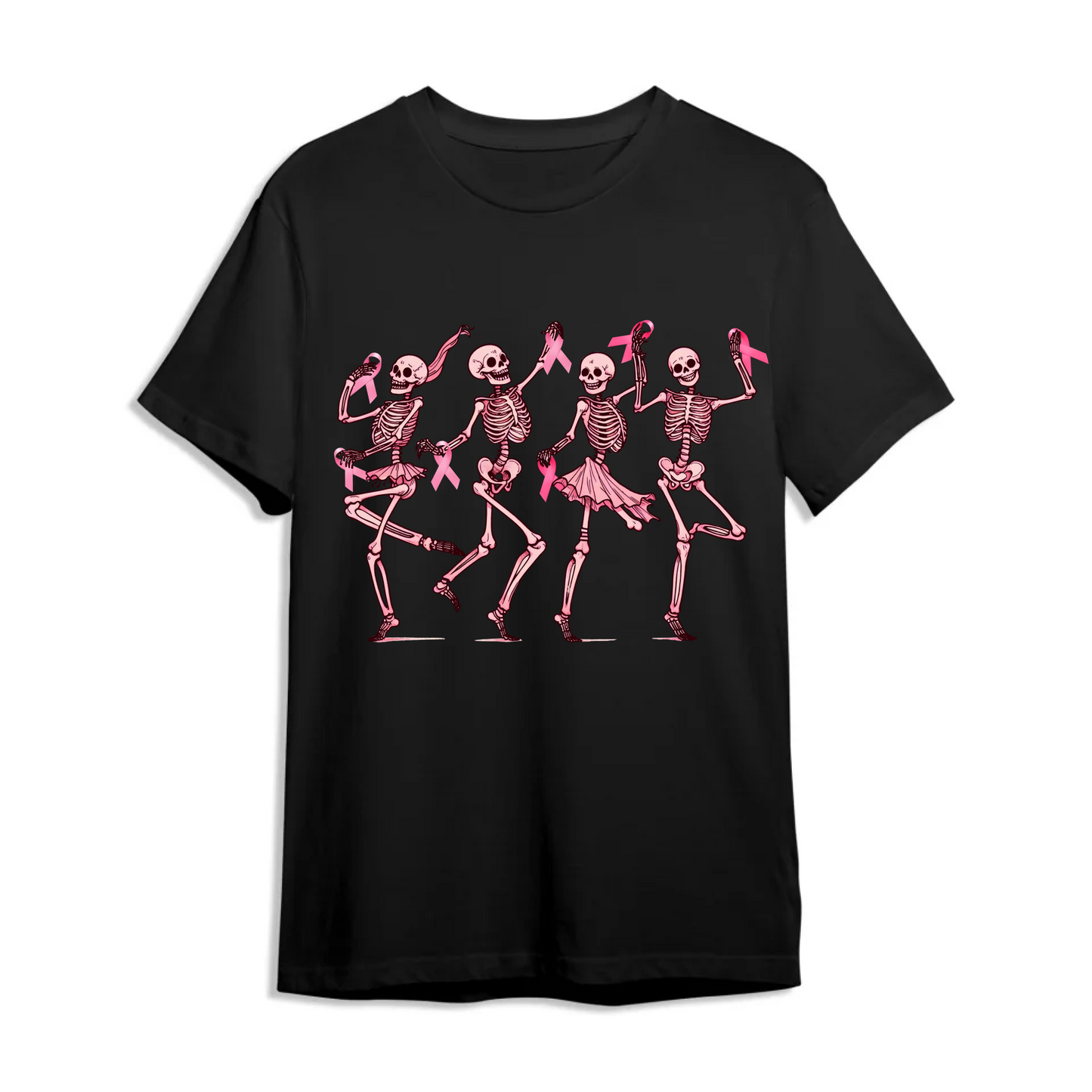 Breast Cancer Areness Shirt - Pink Ribbon Dancing Bone