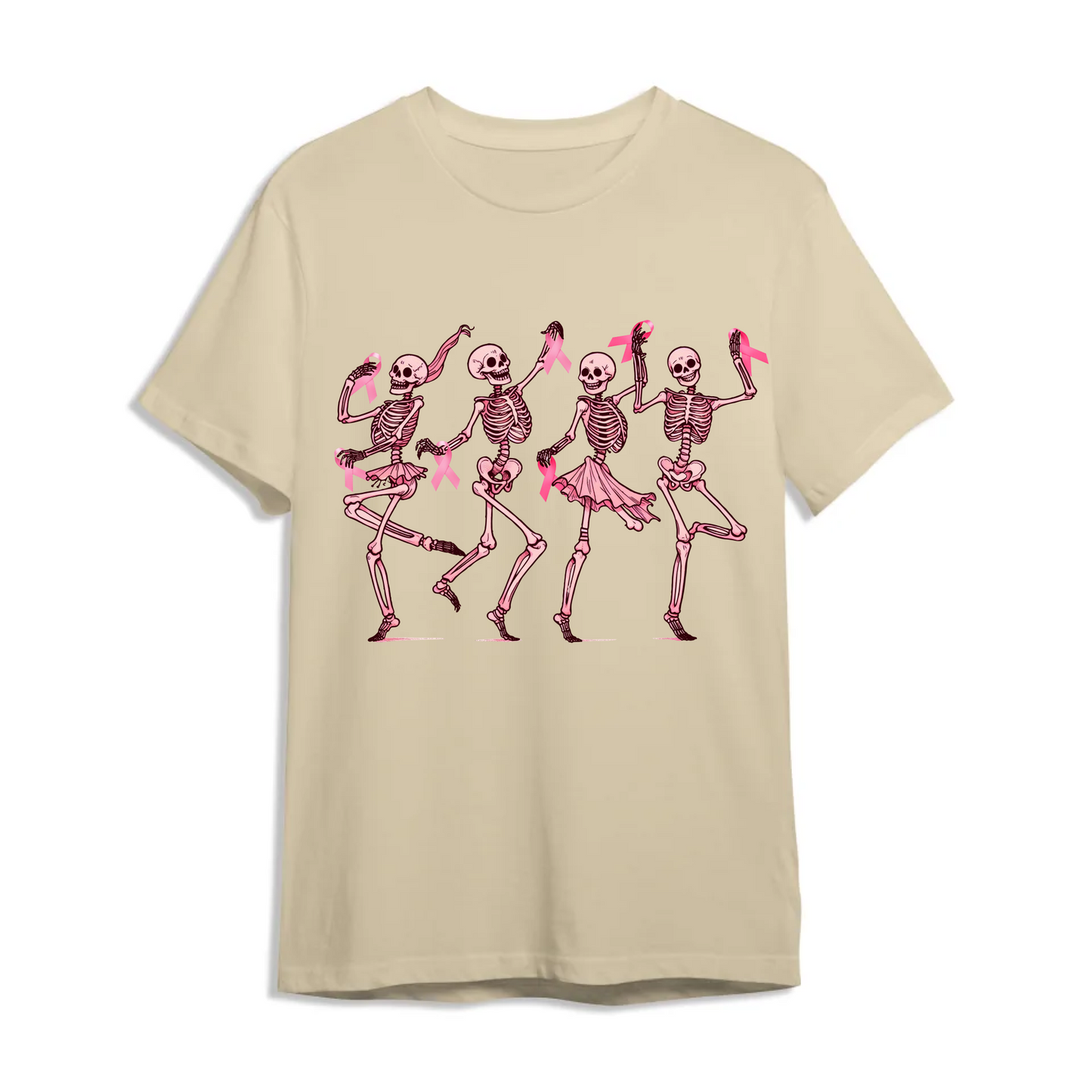 Breast Cancer Areness Shirt - Pink Ribbon Dancing Bone