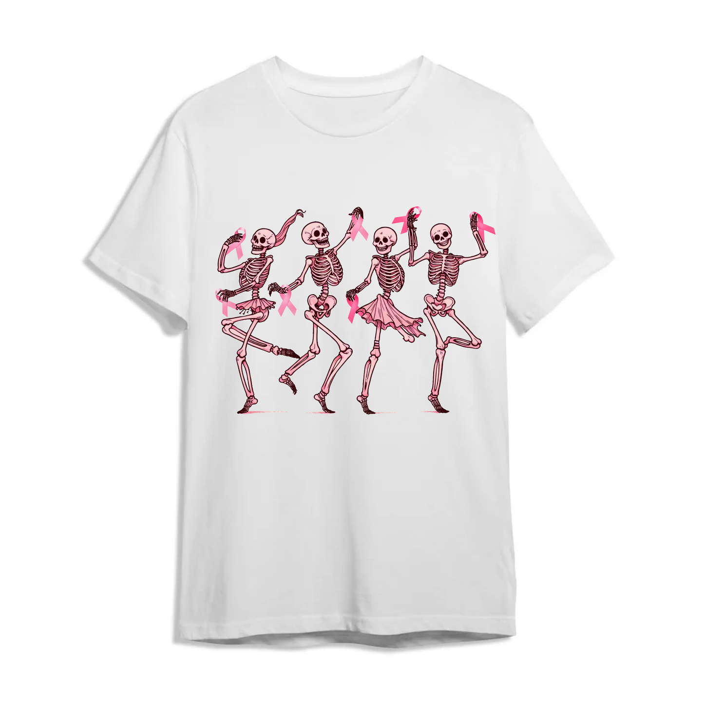 Breast Cancer Areness Shirt - Pink Ribbon Dancing Bone