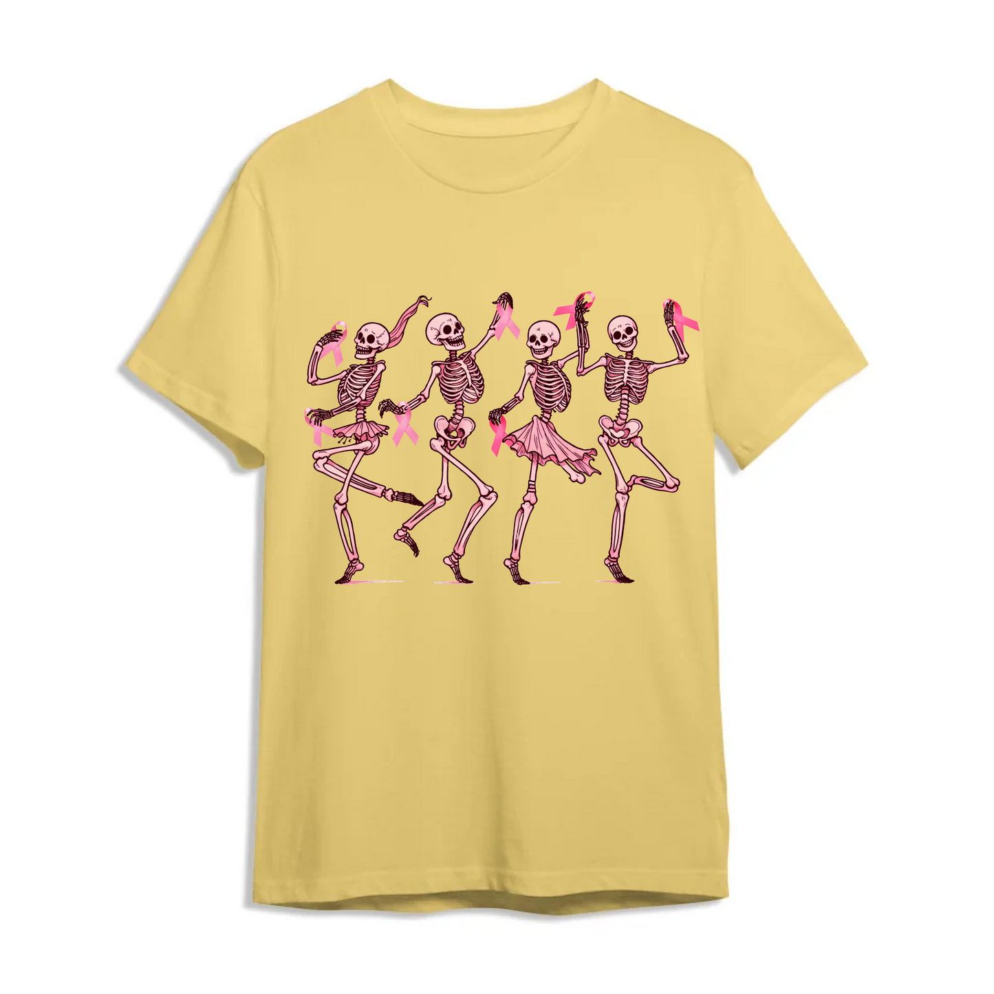 Breast Cancer Areness Shirt - Pink Ribbon Dancing Bone