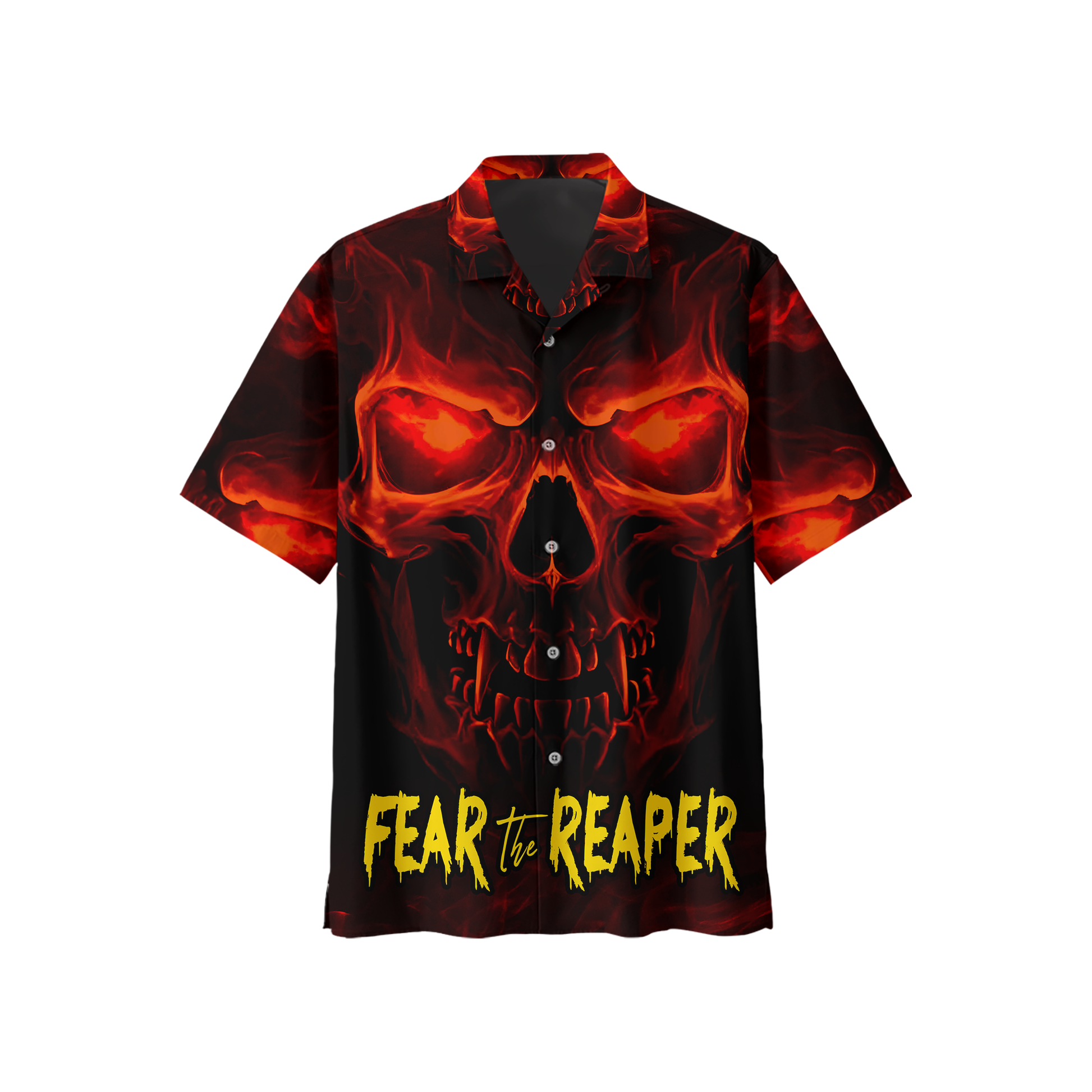 Halloween Skull Hoodie – Fear The Reaper Fire Flame Gothic Sweatshirt, Custom Choo