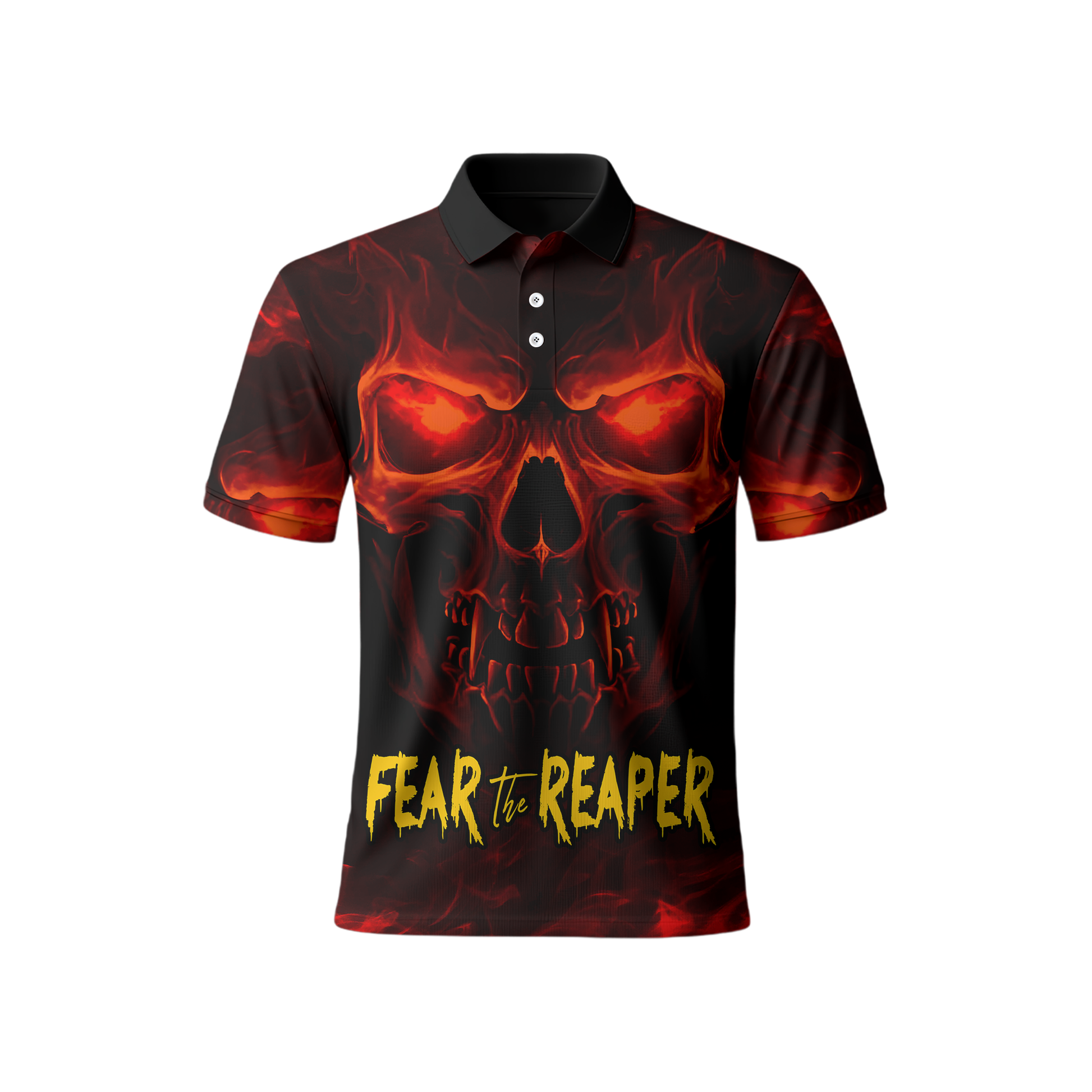 Halloween Skull Hoodie – Fear The Reaper Fire Flame Gothic Sweatshirt, Custom Choo