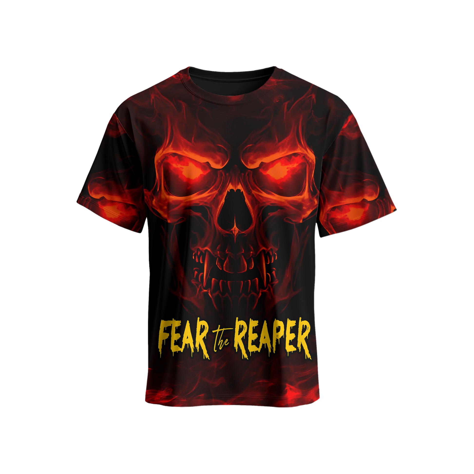 Halloween Skull Hoodie – Fear The Reaper Fire Flame Gothic Sweatshirt, Custom Choo