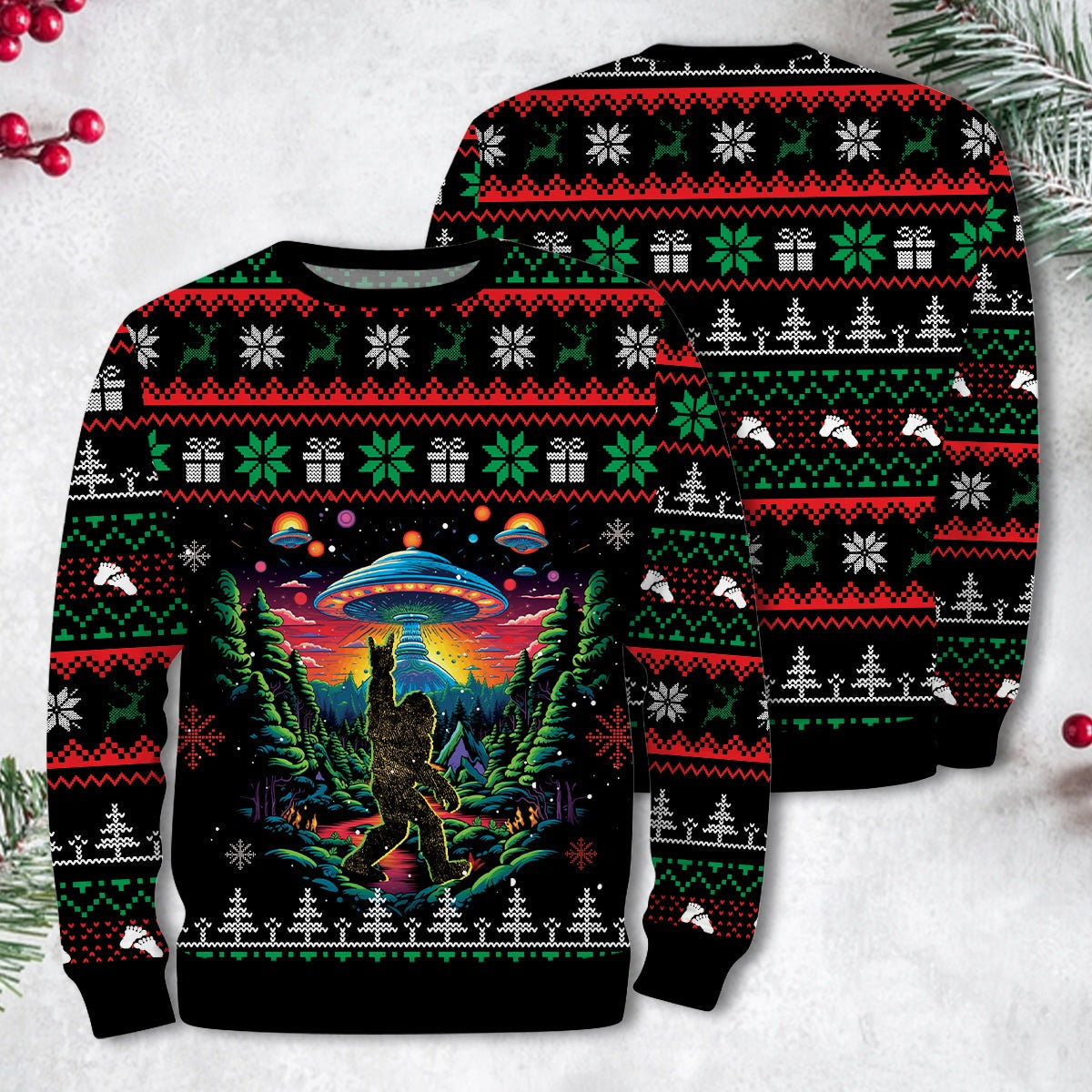 I Believe In Bigfoot Christmas - Funny Ugly Christmas Sweater