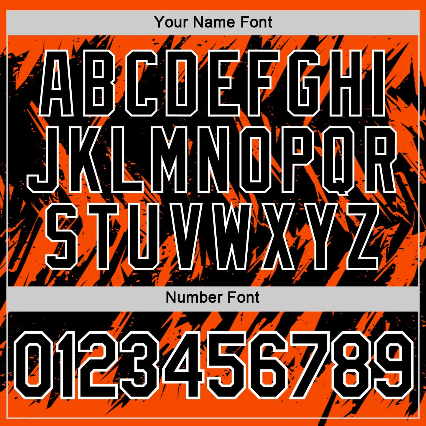 Custom Orange Black-White Torn Sharp Brush Stroke Splatter Performance T-Shirt