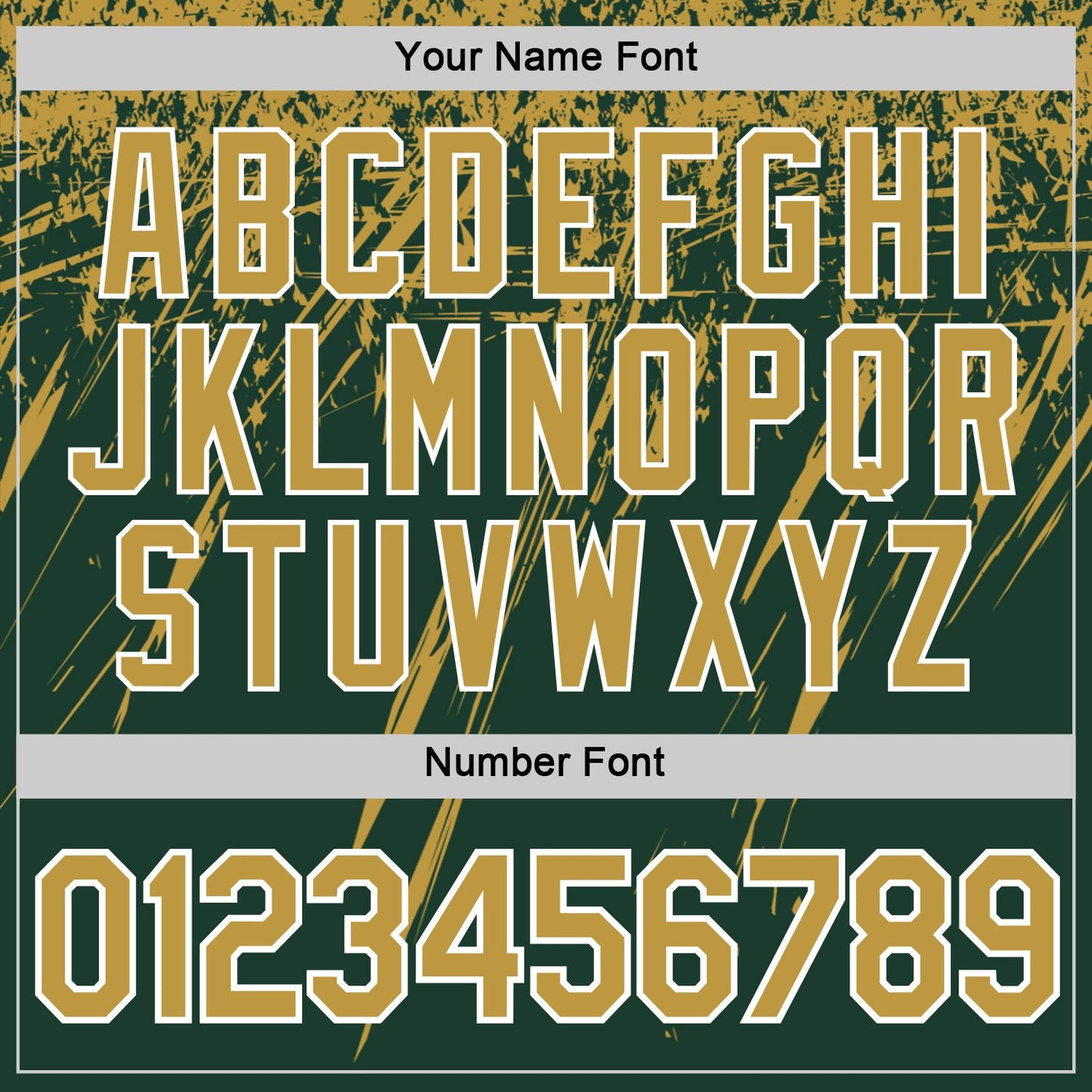 Custom Green Old Gold-White Distressed Scratch Brush Stroke Performance T-Shirt