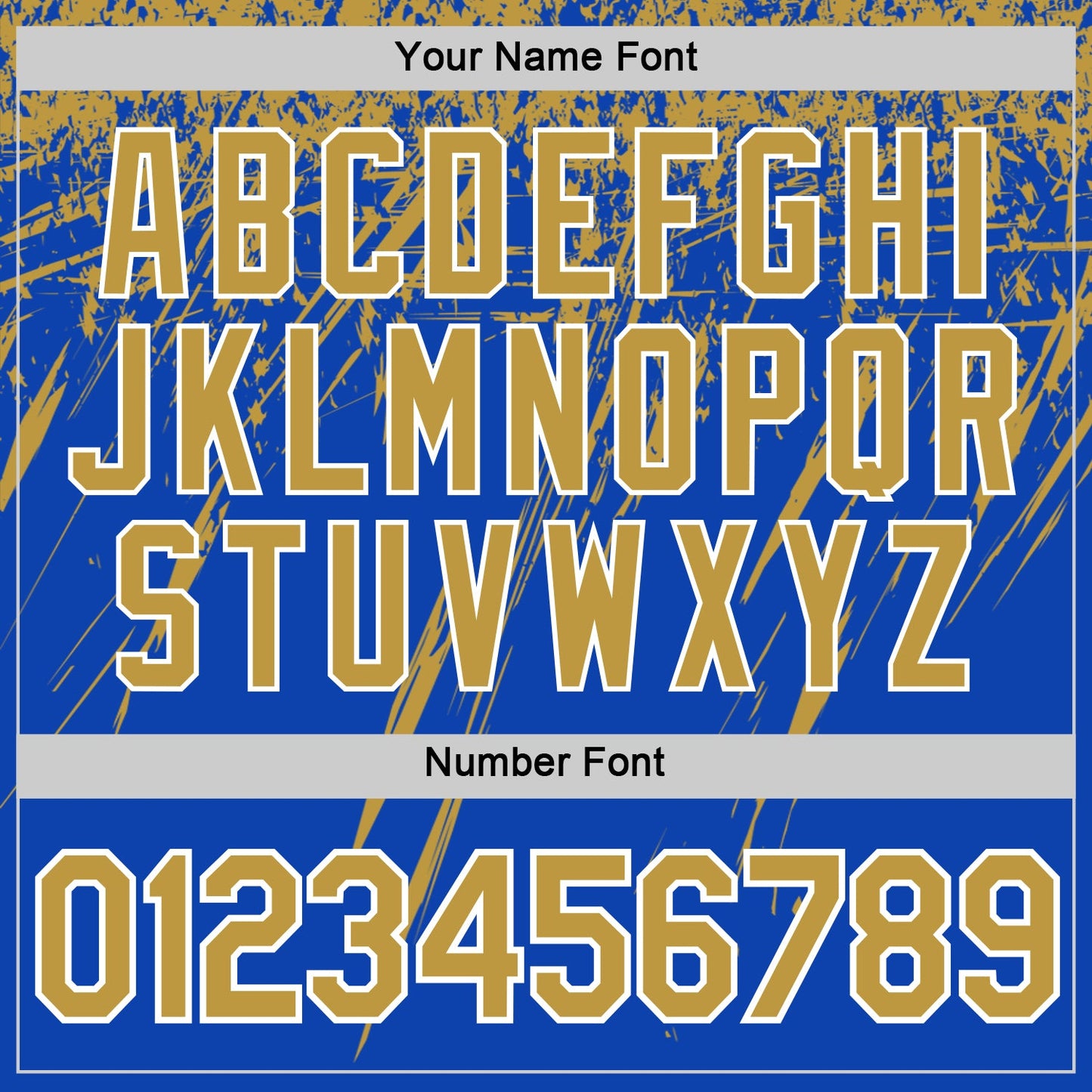 Custom Thunder Blue Old Gold-White Distressed Scratch Brush Stroke Performance T-Shirt