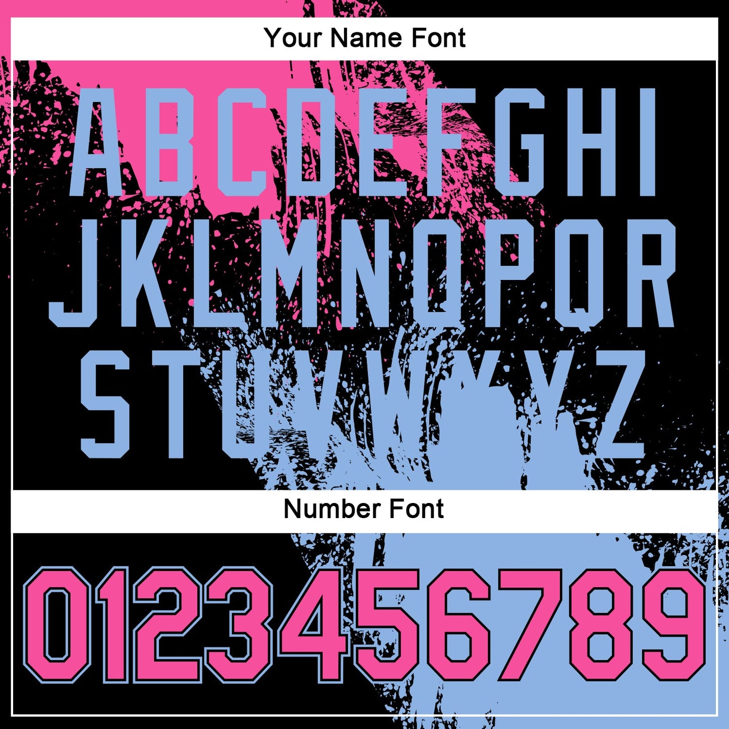 Custom Black Pink-Light Blue 3D Pattern Design Abstract Brush Stroke Performance T-Shirt