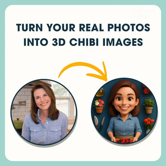 Mother’s Day Gift for Baker Mom - Custom Chibi Photo & Name – Personalized Wall Art, Custom Choo