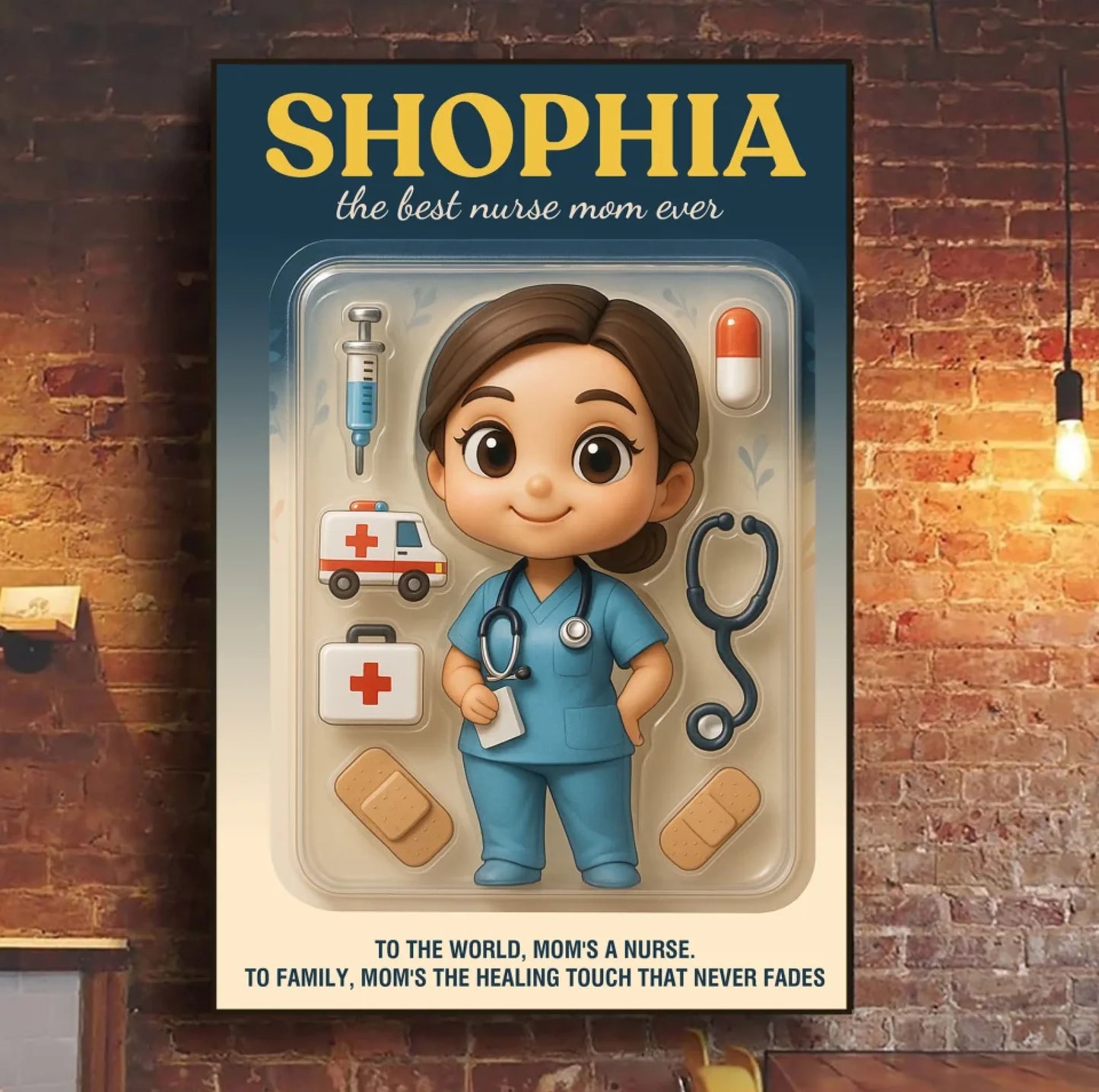 Mother’s Day Gift for Doctor Mom - Custom Chibi Photo & Name – Personalized Wall Art - Custom Choo