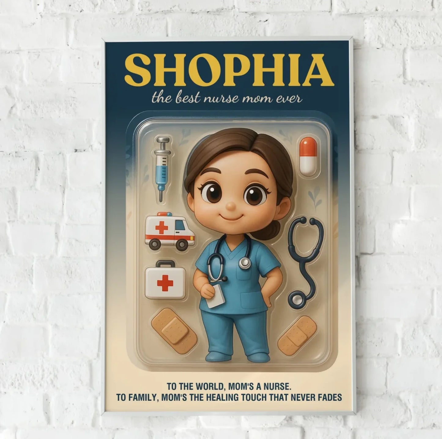 Mother’s Day Gift for Doctor Mom - Custom Chibi Photo & Name – Personalized Wall Art - Custom Choo