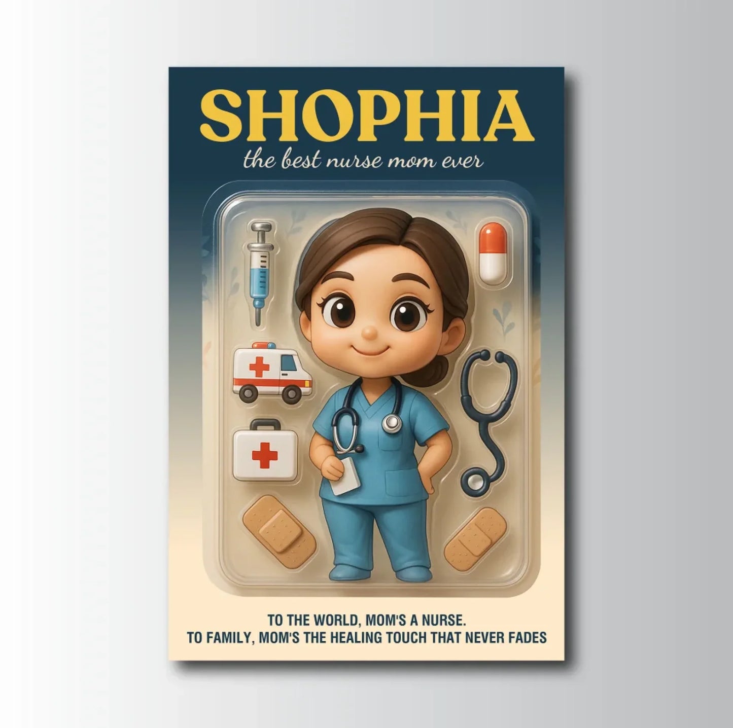 Mother’s Day Gift for Doctor Mom - Custom Chibi Photo & Name – Personalized Wall Art - Custom Choo