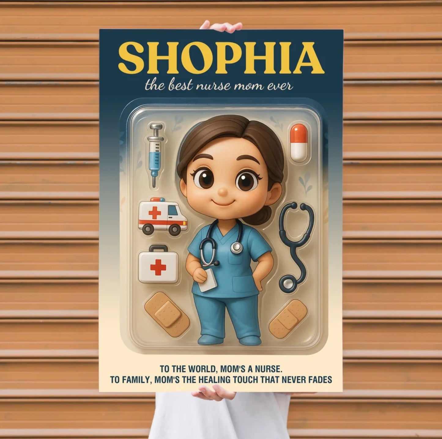 Mother’s Day Gift for Doctor Mom - Custom Chibi Photo & Name – Personalized Wall Art - Custom Choo