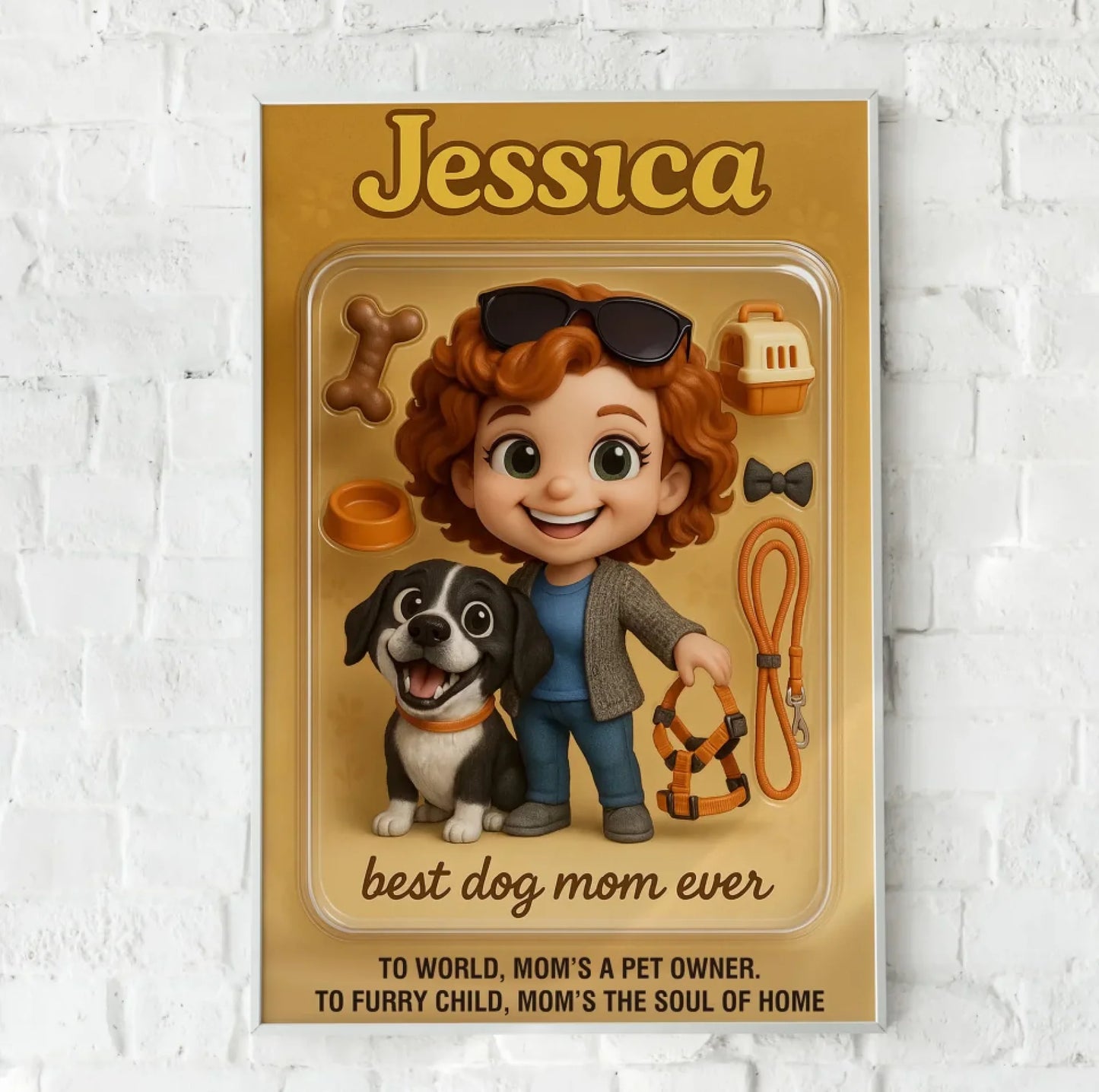 Mother’s Day Gift for Dog Mom - Custom Chibi Photo & Name – Personalized Wall Art - Custom Choo