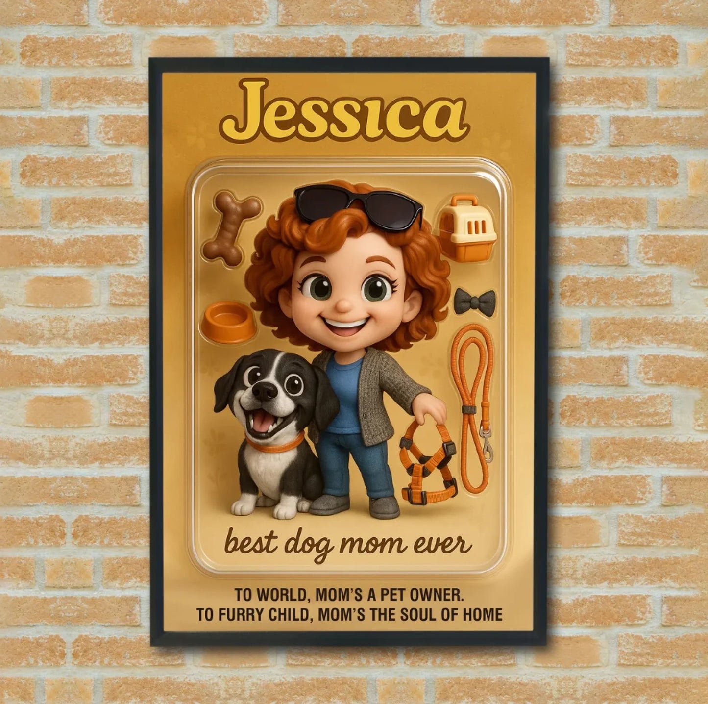 Mother’s Day Gift for Dog Mom - Custom Chibi Photo & Name – Personalized Wall Art - Custom Choo
