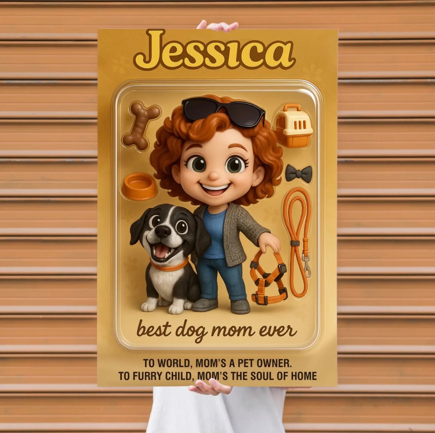 Mother’s Day Gift for Dog Mom - Custom Chibi Photo & Name – Personalized Wall Art - Custom Choo