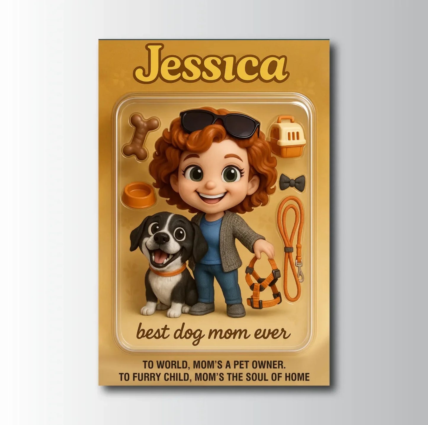 Mother’s Day Gift for Dog Mom - Custom Chibi Photo & Name – Personalized Wall Art - Custom Choo