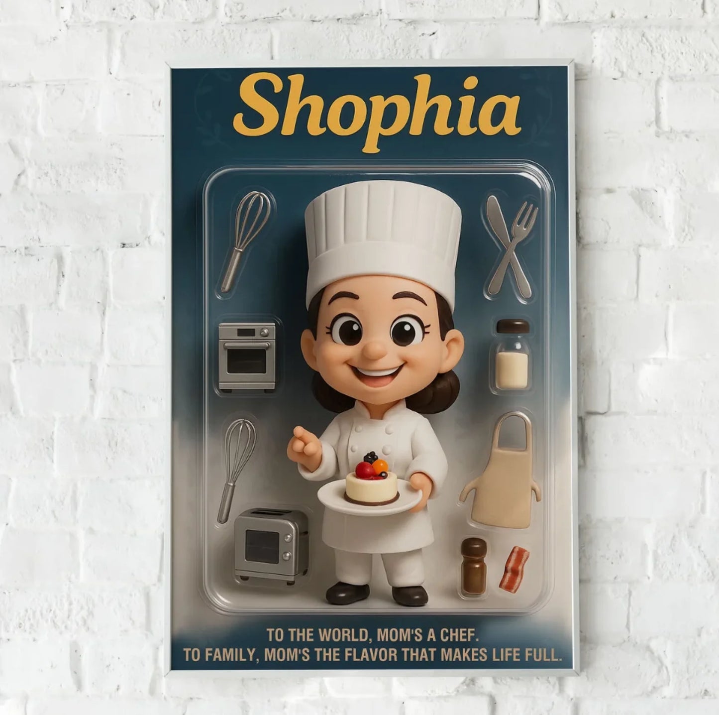 Mother’s Day Gift for Baker Mom - Custom Chibi Photo & Name – Personalized Wall Art - Custom Choo