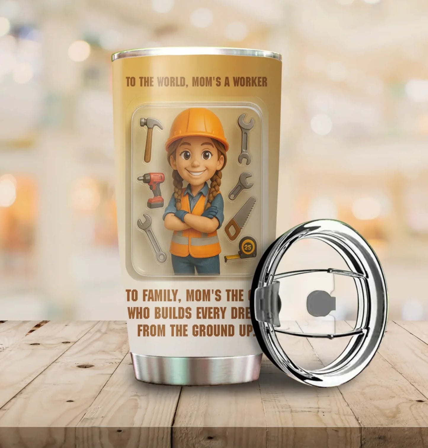 Laborer Mom Mother’s Day Gift - Custom Chibi Photo & Name – Personalized 20oz Tumbler - Custom Choo