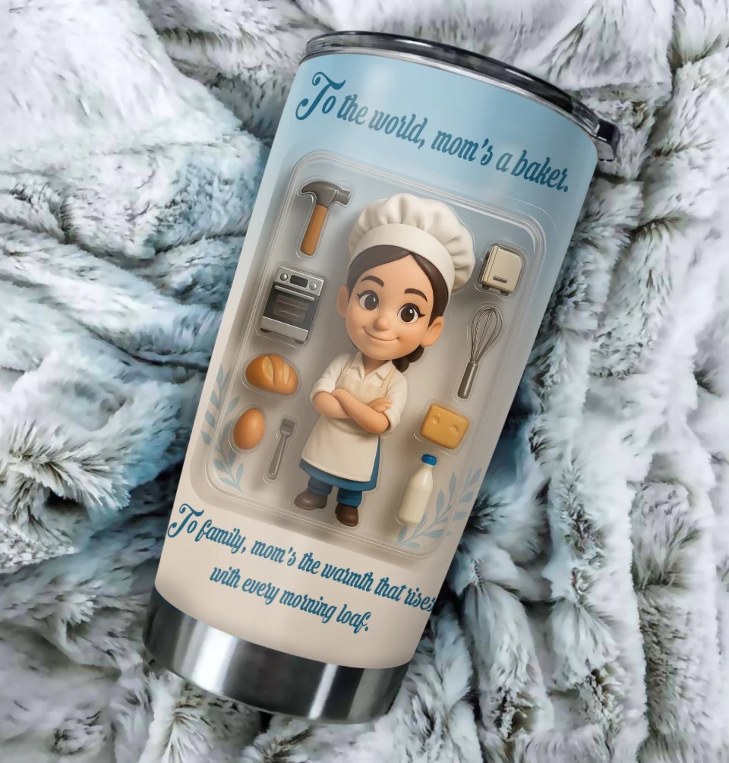 Baker Mom Mother’s Day Gift - Custom Chibi Photo & Name – Personalized 20oz Tumbler - Custom Choo