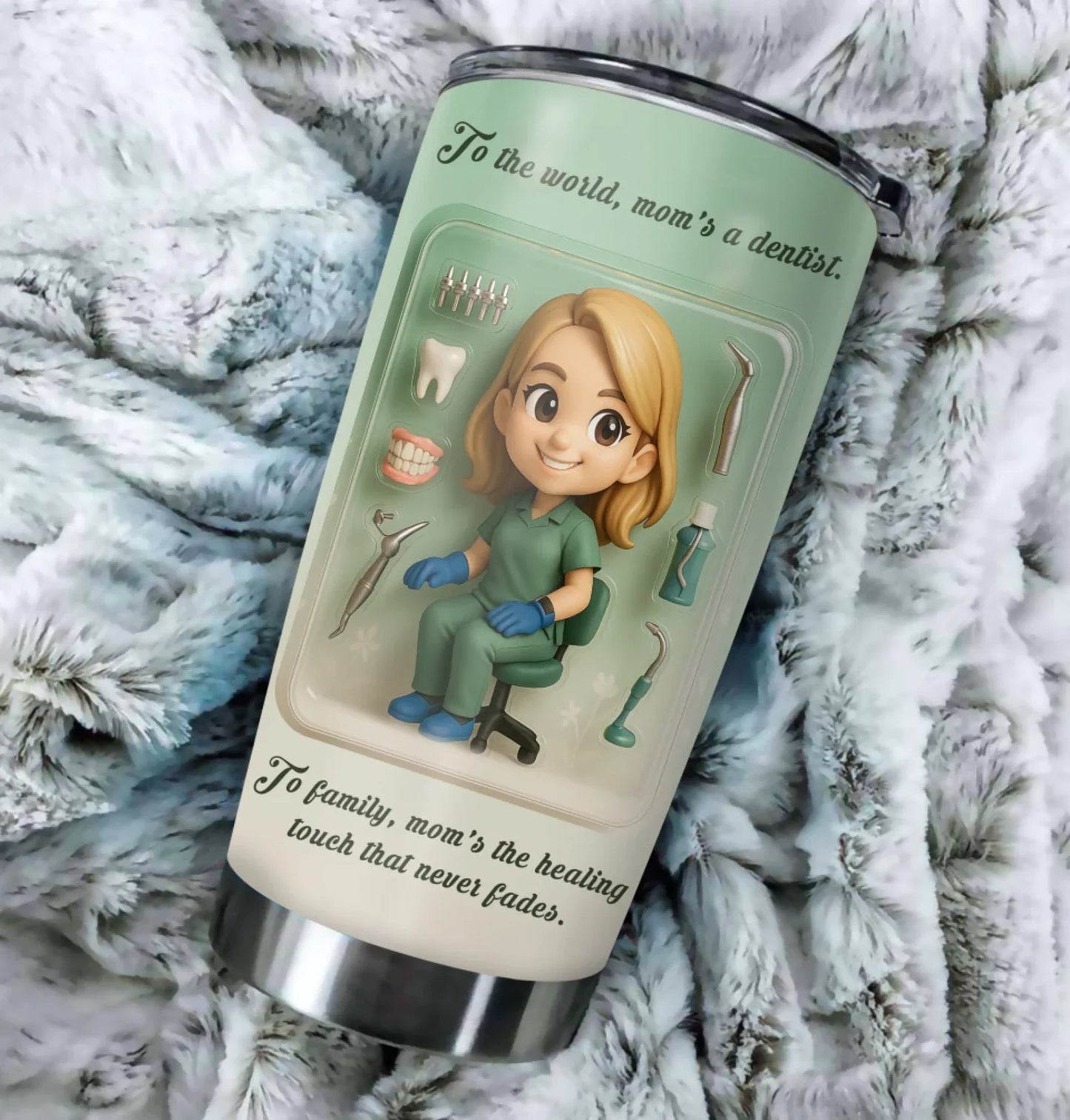 Dentist Mom Mother’s Day Gift - Custom Chibi Photo & Name – Personalized 20oz Tumbler - Custom Choo