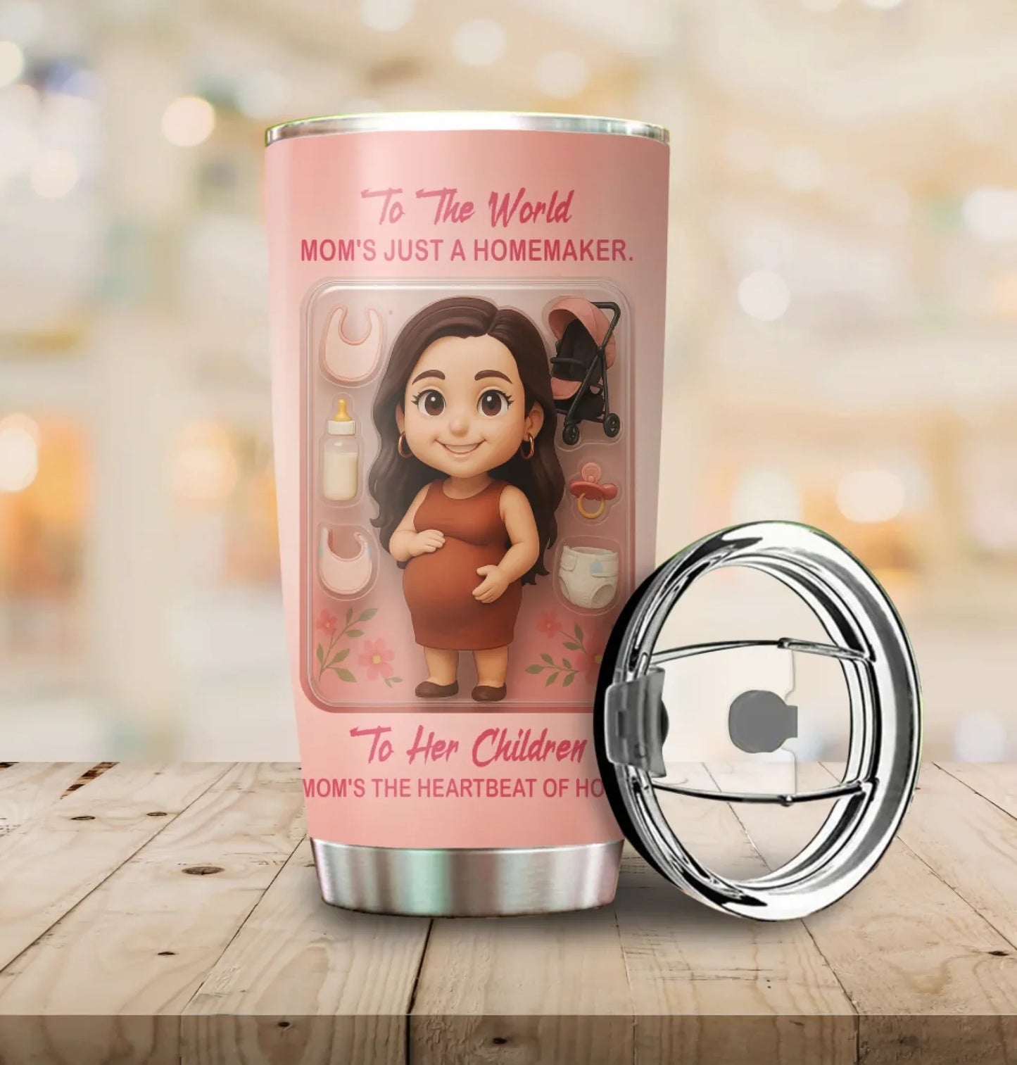 New Mom Mother’s Day Gift - Custom Chibi Photo & Name – Personalized 20oz Tumbler - Custom Choo