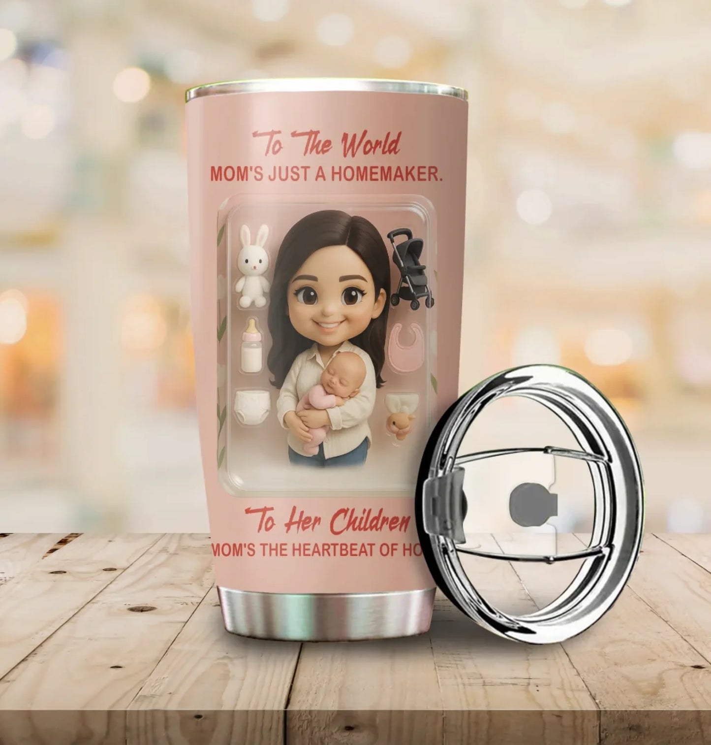 New Mom Mother’s Day Gift - Custom Chibi Photo & Name – Personalized 20oz Tumbler - Custom Choo