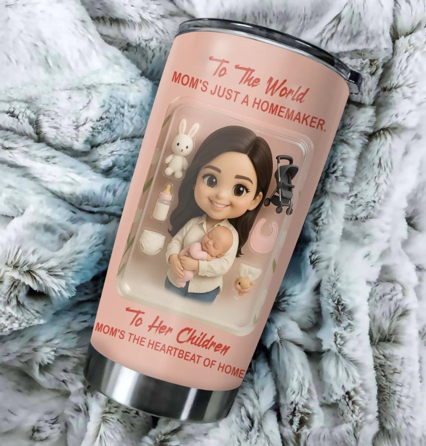 New Mom Mother’s Day Gift - Custom Chibi Photo & Name – Personalized 20oz Tumbler - Custom Choo