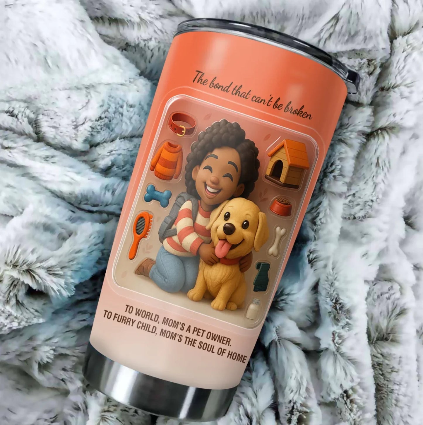 Dog Mom Mother’s Day Gift - Custom Chibi Photo & Name – Personalized 20oz Tumbler, Custom Choo