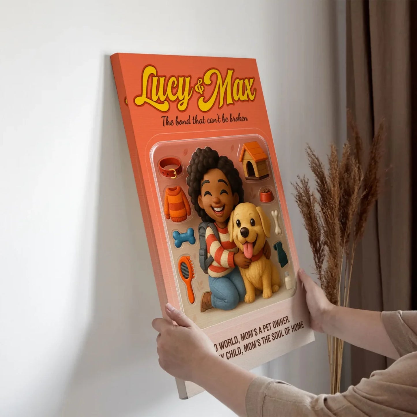 Mother’s Day Gift for Dog Mom - Custom Chibi Photo & Name – Personalized Wall Art - Custom Choo