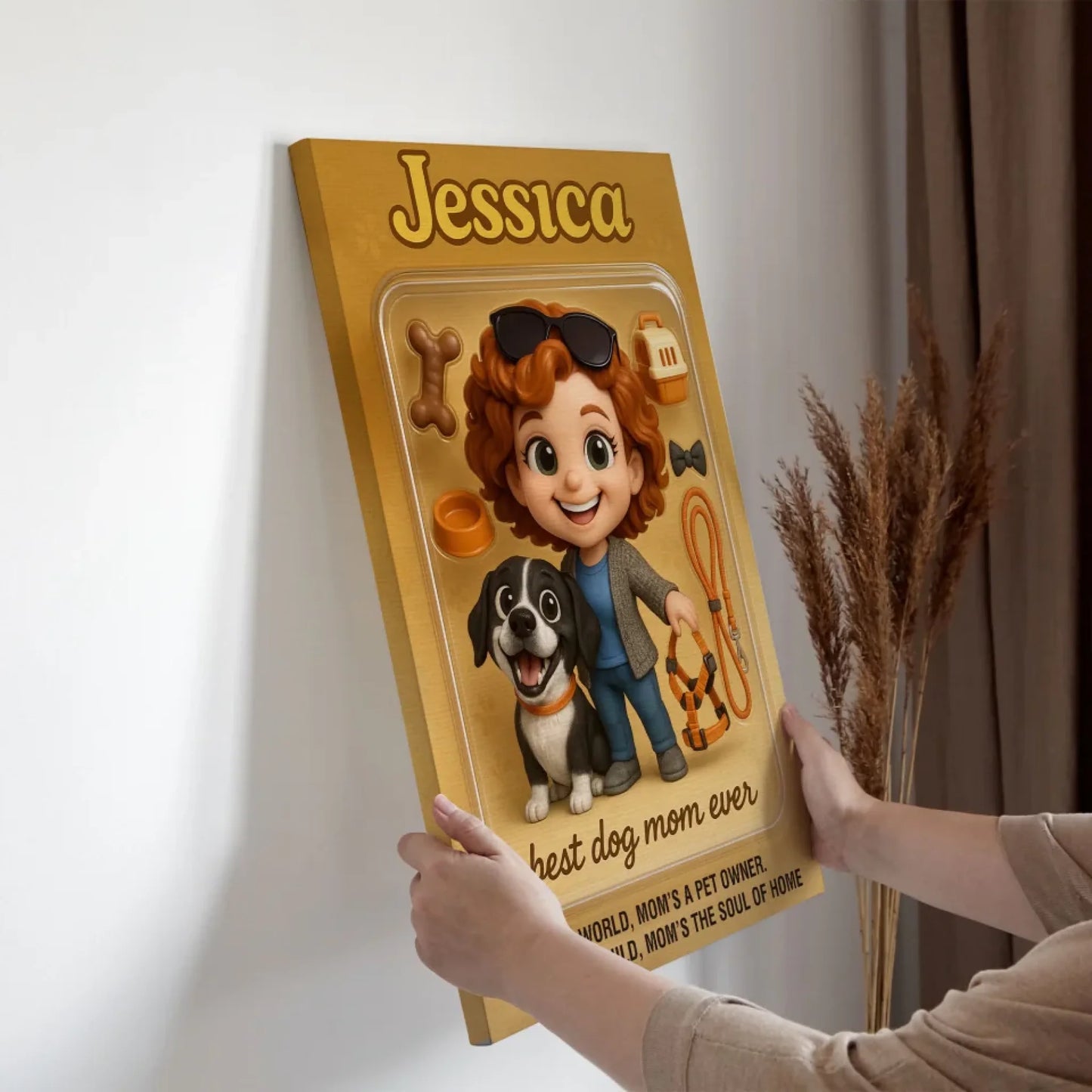 Mother’s Day Gift for Dog Mom - Custom Chibi Photo & Name – Personalized Wall Art - Custom Choo