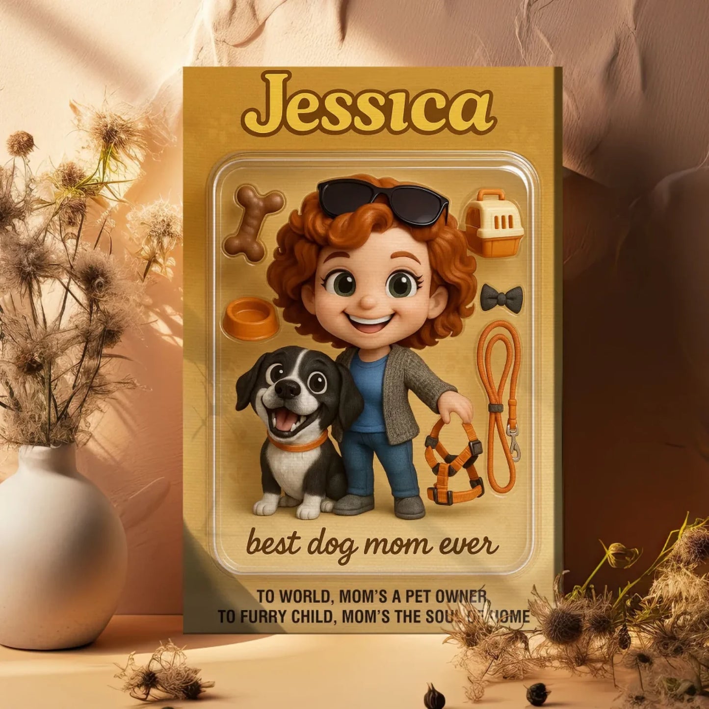 Mother’s Day Gift for Dog Mom - Custom Chibi Photo & Name – Personalized Wall Art - Custom Choo