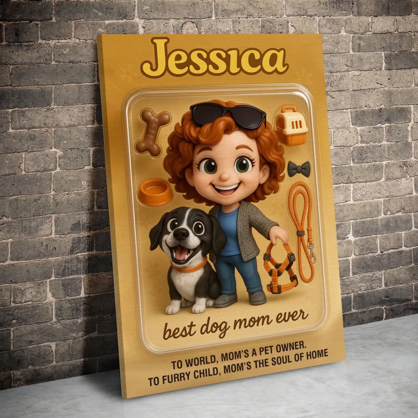 Mother’s Day Gift for Dog Mom - Custom Chibi Photo & Name – Personalized Wall Art - Custom Choo