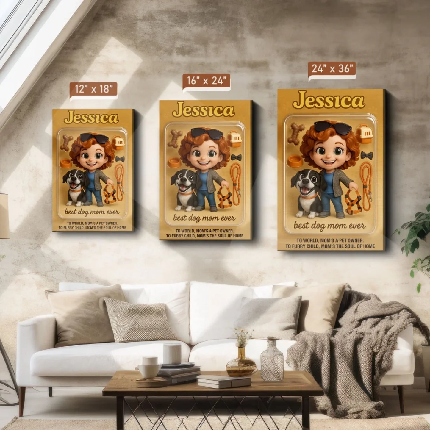Mother’s Day Gift for Dog Mom - Custom Chibi Photo & Name – Personalized Wall Art - Custom Choo