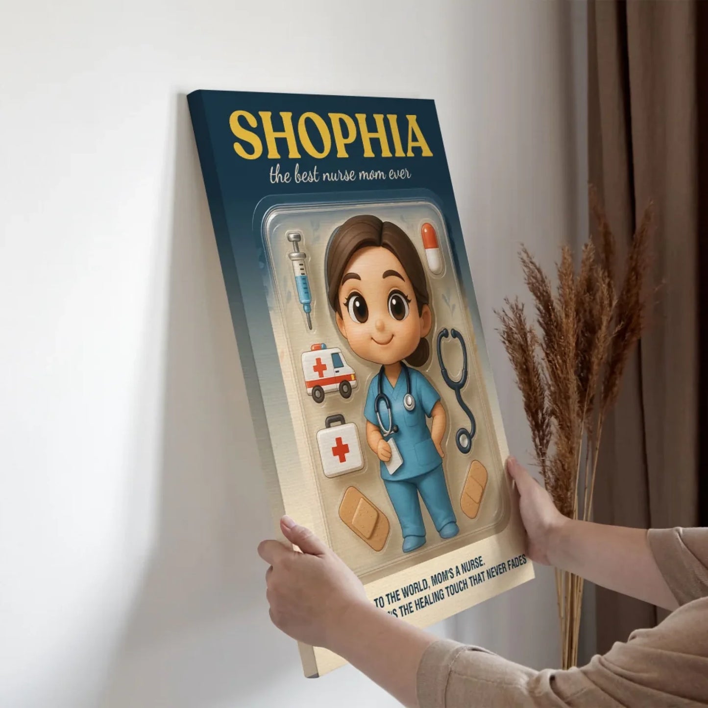 Mother’s Day Gift for Doctor Mom - Custom Chibi Photo & Name – Personalized Wall Art - Custom Choo