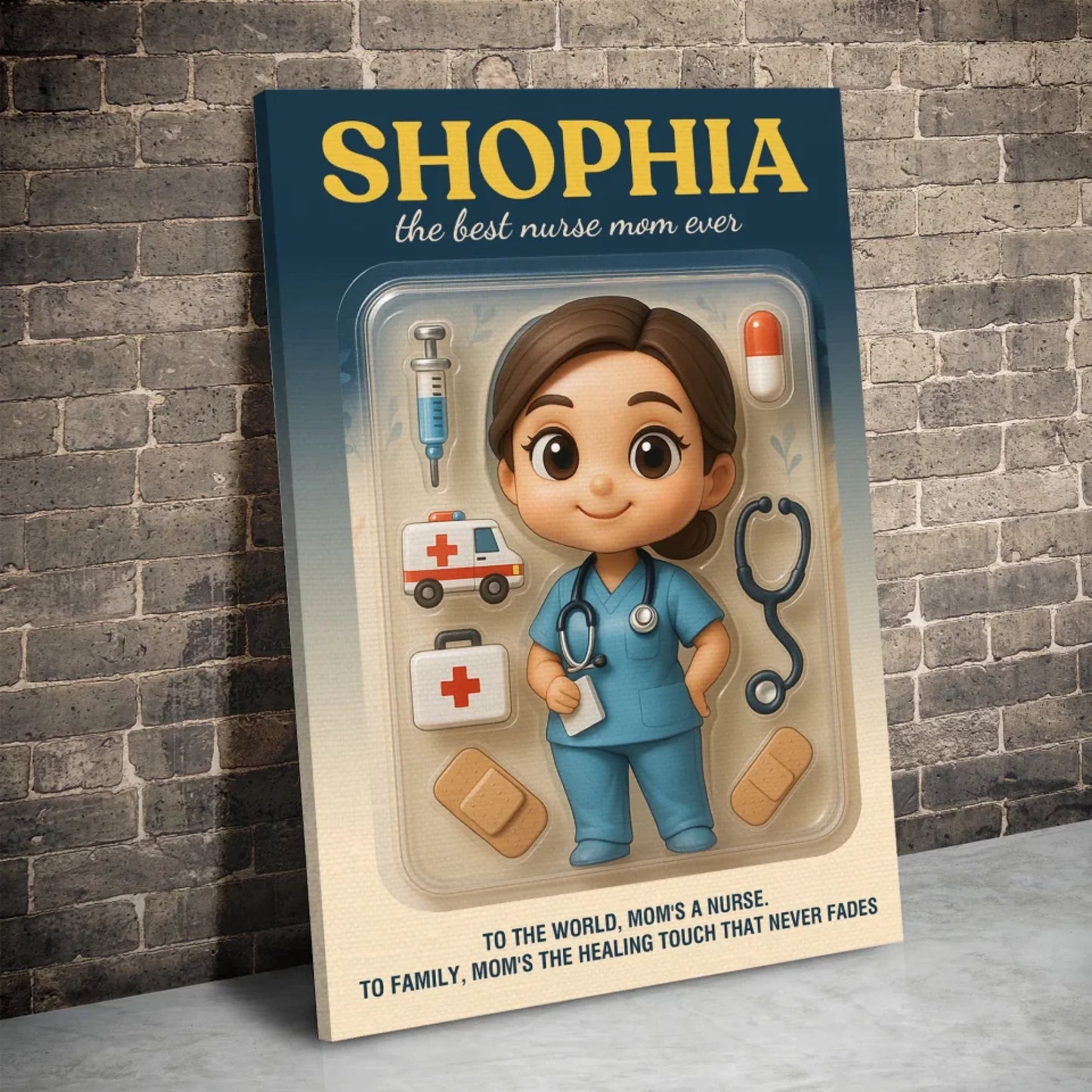 Mother’s Day Gift for Doctor Mom - Custom Chibi Photo & Name – Personalized Wall Art - Custom Choo