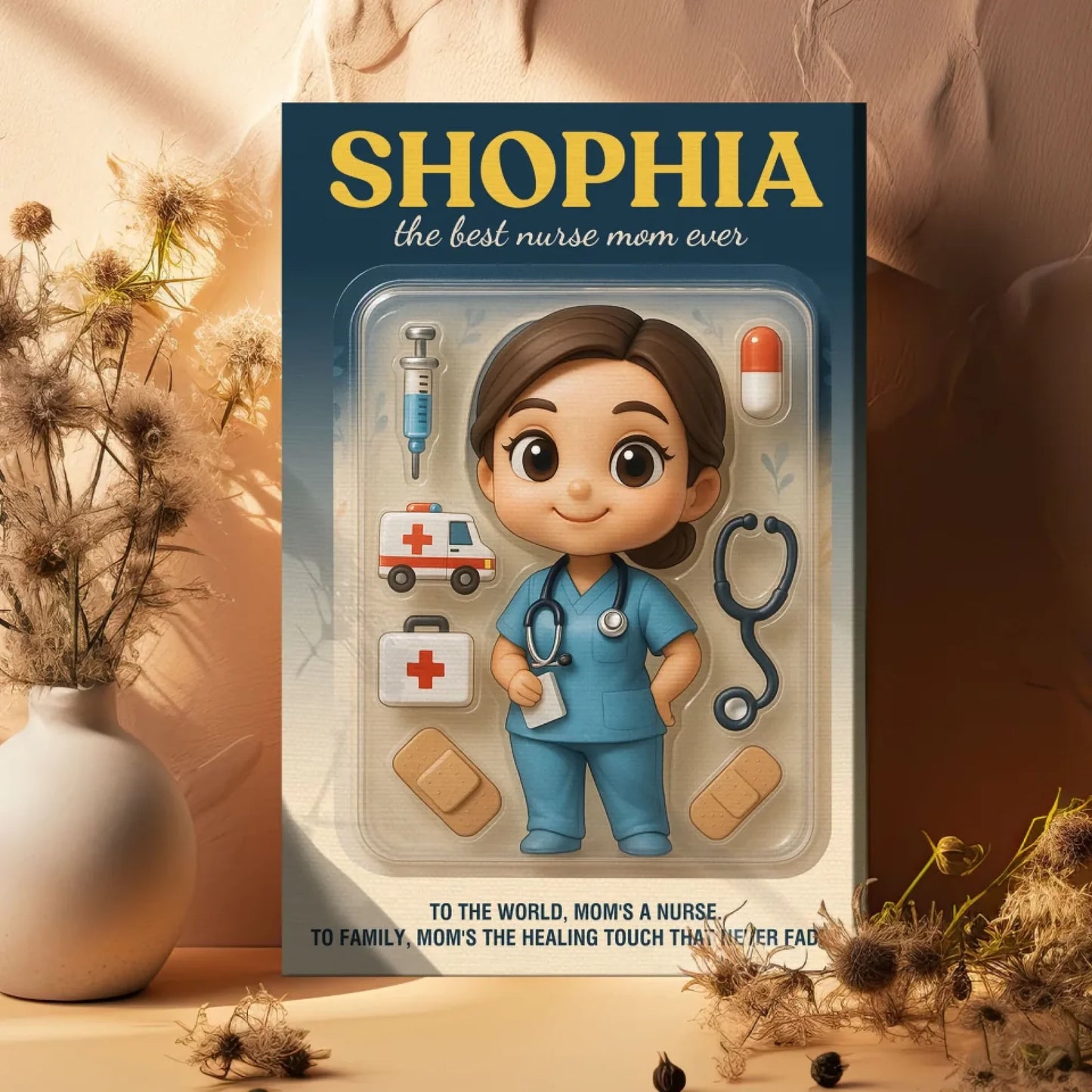 Mother’s Day Gift for Doctor Mom - Custom Chibi Photo & Name – Personalized Wall Art - Custom Choo