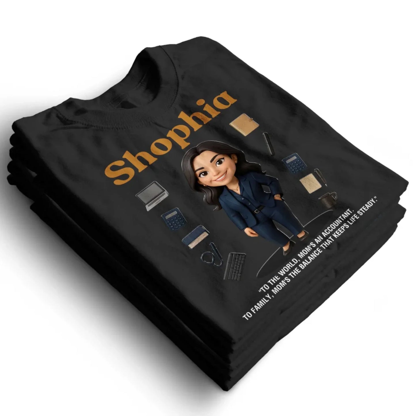 Custom Chibi Mom Shirt, Personalized Mother's Day Gift, Mom's A Accountant Mom Unique Gift for Her, Custom Name - Custom Choo