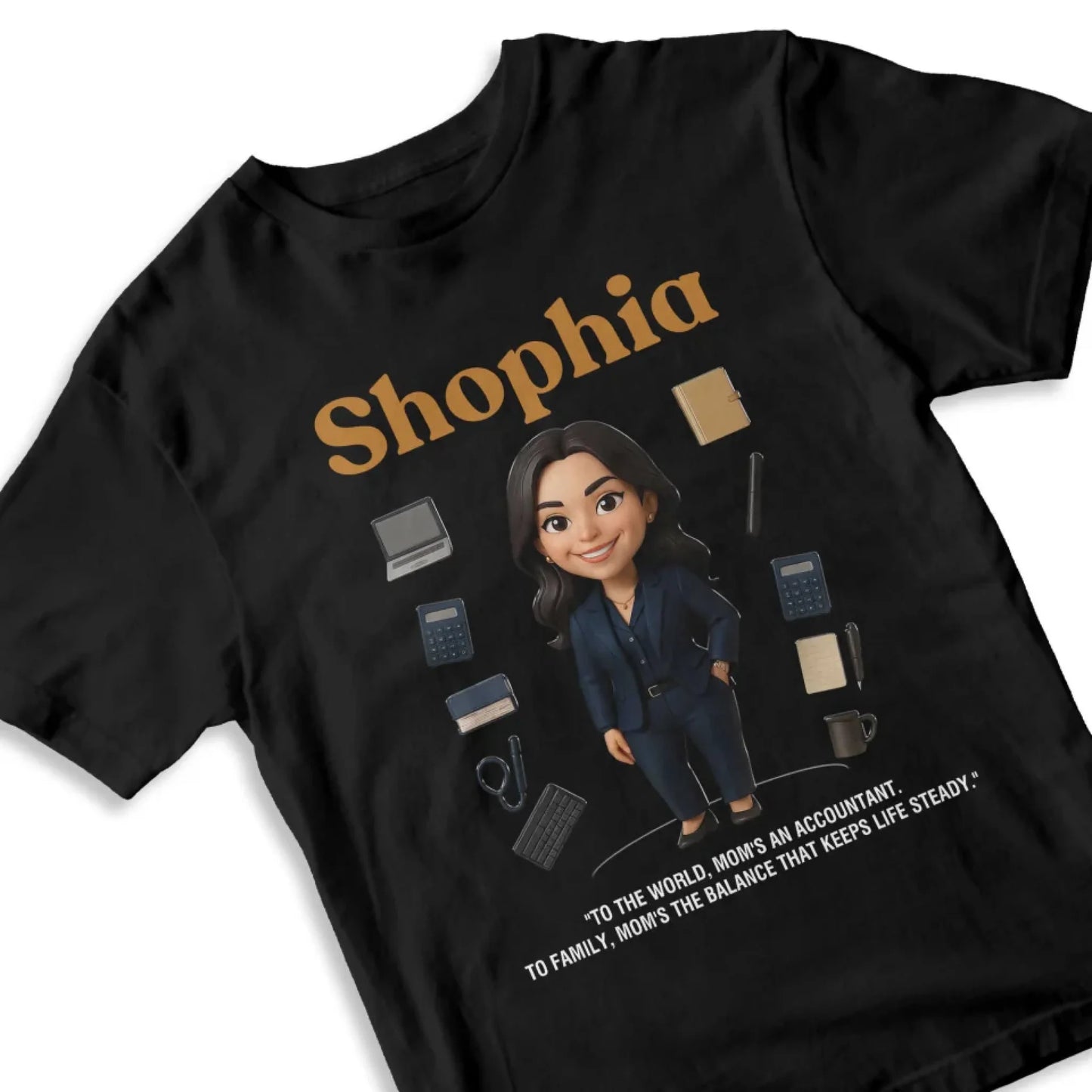 Custom Chibi Mom Shirt, Personalized Mother's Day Gift, Mom's A Accountant Mom Unique Gift for Her, Custom Name - Custom Choo