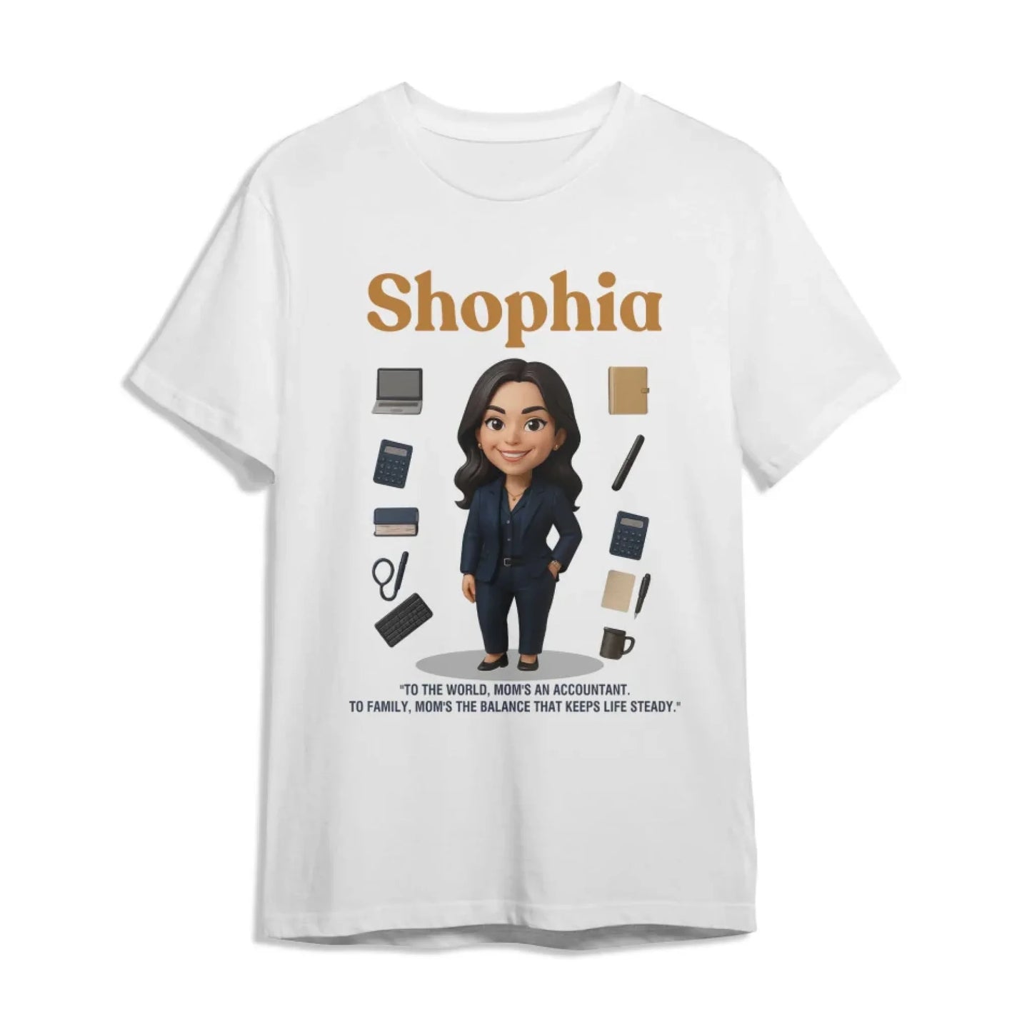 Custom Chibi Mom Shirt, Personalized Mother's Day Gift, Mom's A Accountant Mom Unique Gift for Her, Custom Name - Custom Choo