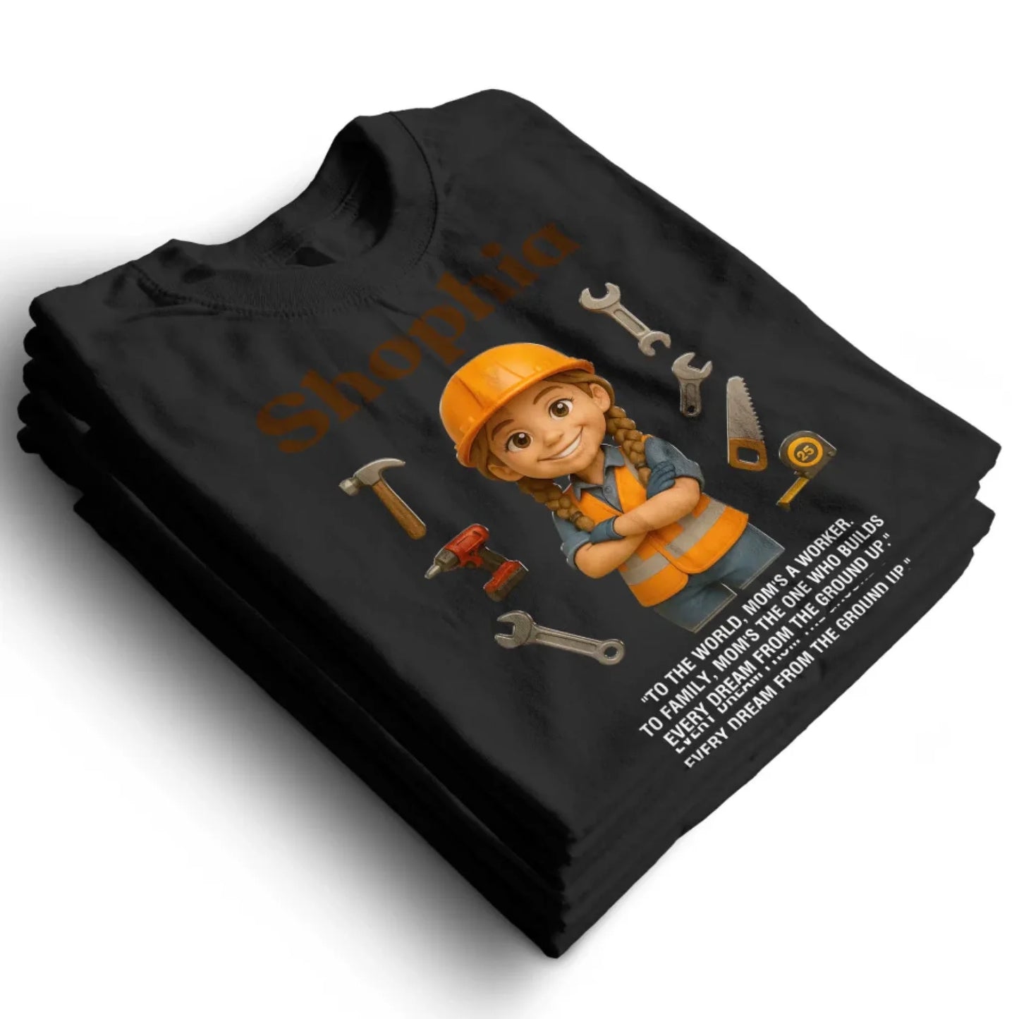 Custom Chibi Mom Shirt, Personalized Mother's Day Gift, Mom's A Construction Worker Mom Unique Gift for Her, Custom Name - Custom Choo