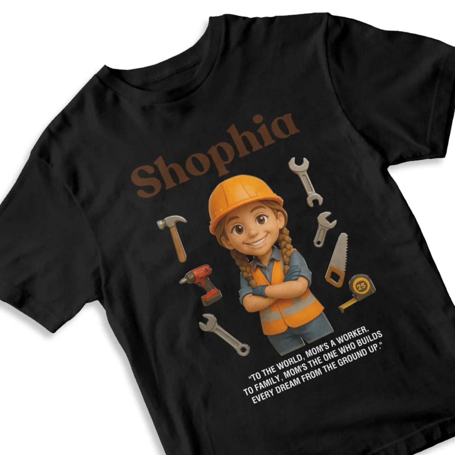Custom Chibi Mom Shirt, Personalized Mother's Day Gift, Mom's A Construction Worker Mom Unique Gift for Her, Custom Name - Custom Choo
