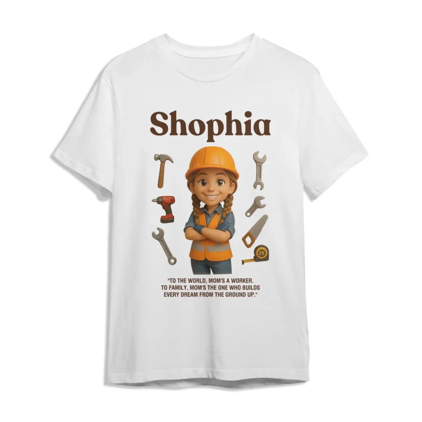 Custom Chibi Mom Shirt, Personalized Mother's Day Gift, Mom's A Construction Worker Mom Unique Gift for Her, Custom Name - Custom Choo