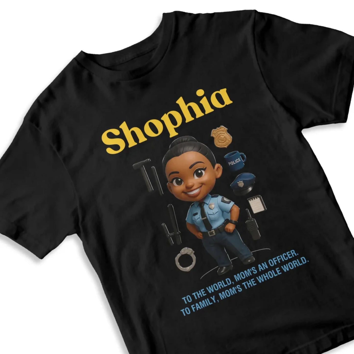 Custom Chibi Mom Shirt, Personalized Mother's Day Gift, Mom's A Police Mom Unique Gift for Her, Custom Name - Custom Choo