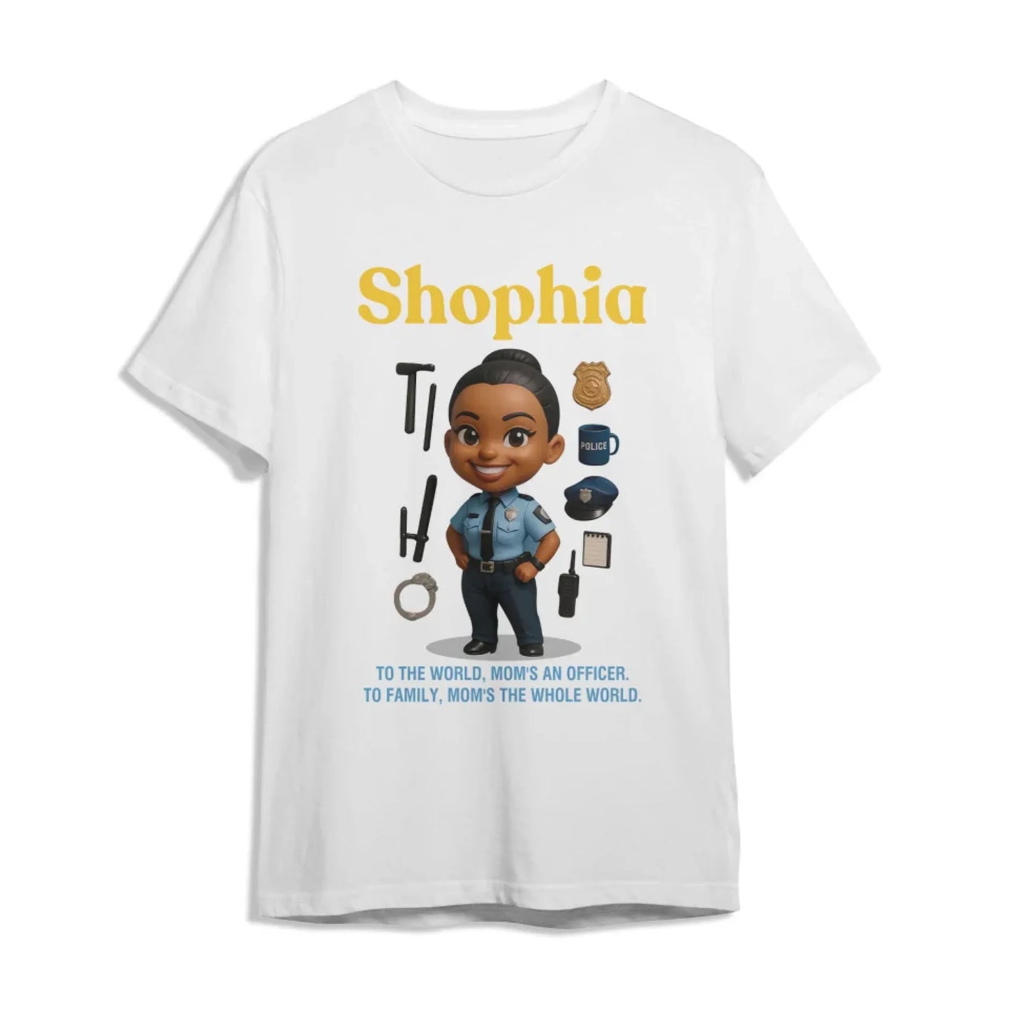 Custom Chibi Mom Shirt, Personalized Mother's Day Gift, Mom's A Police Mom Unique Gift for Her, Custom Name - Custom Choo