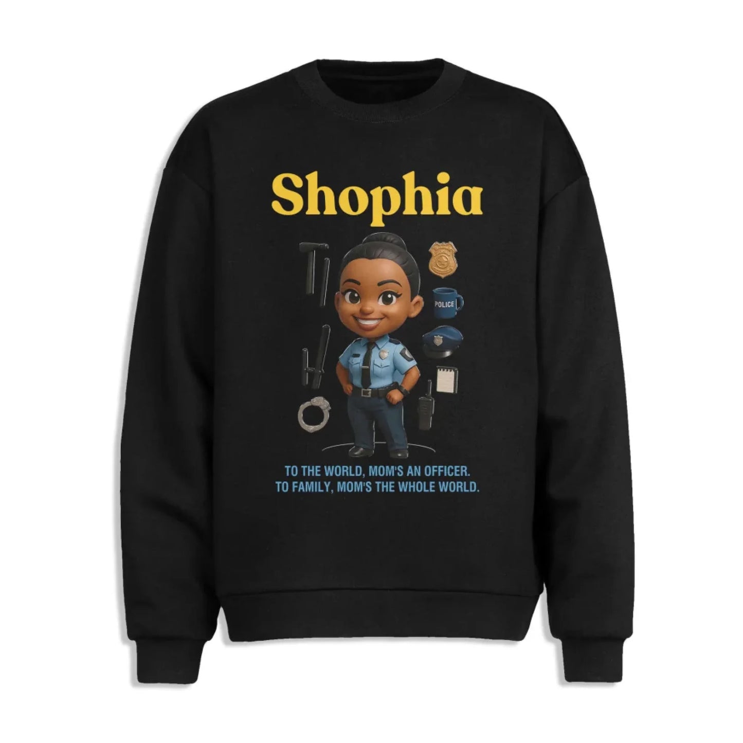 Custom Chibi Mom Shirt, Personalized Mother's Day Gift, Mom's A Police Mom Unique Gift for Her, Custom Name - Custom Choo