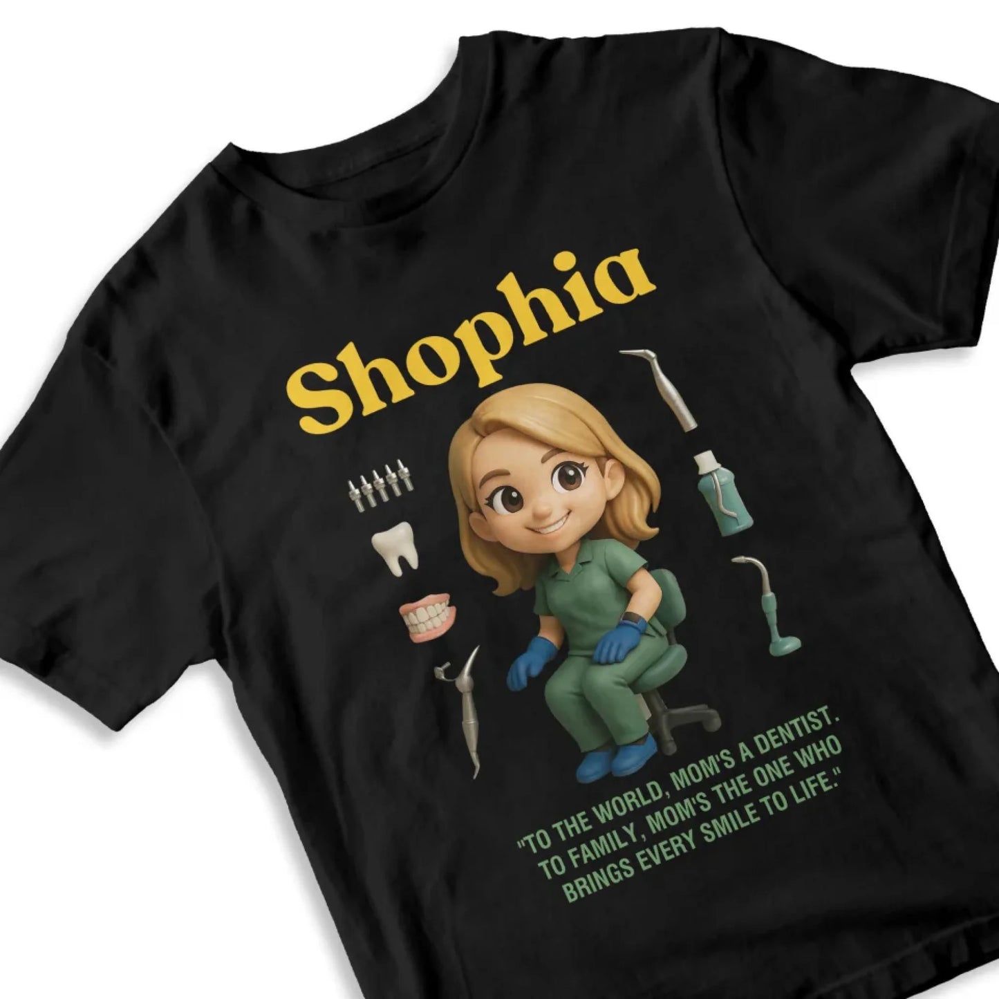 Custom Chibi Mom Shirt, Personalized Mother's Day Gift, Mom's A Dentist Mom Unique Gift for Her, Custom Name - Custom Choo