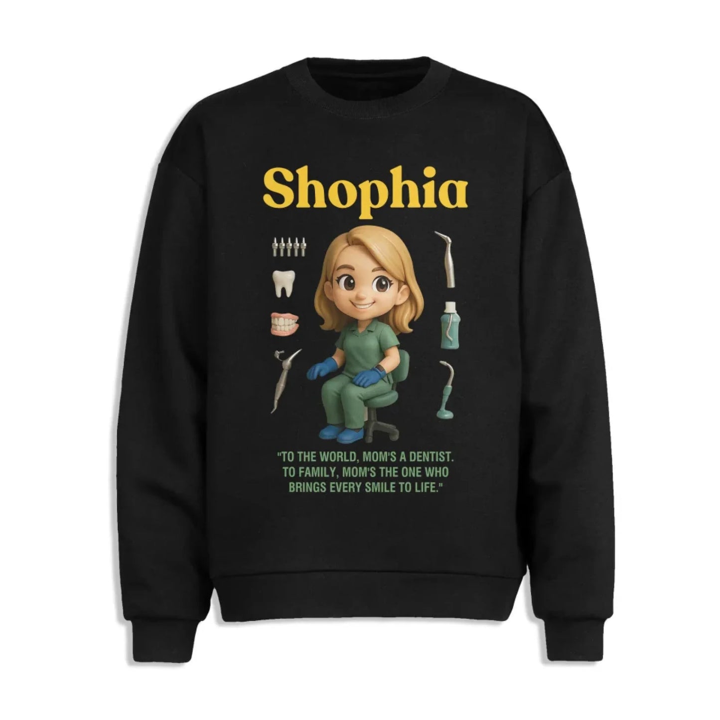Custom Chibi Mom Shirt, Personalized Mother's Day Gift, Mom's A Dentist Mom Unique Gift for Her, Custom Name - Custom Choo