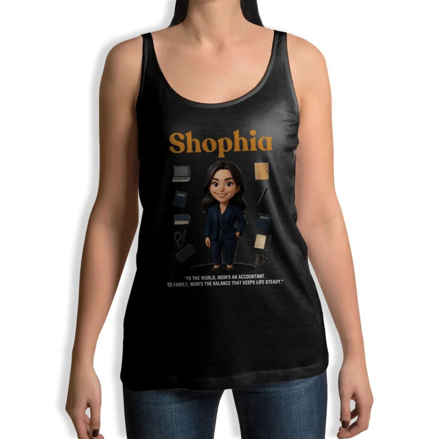 Custom Chibi Mom Shirt, Personalized Mother's Day Gift, Mom's A Accountant Mom Unique Gift for Her, Custom Name - Custom Choo