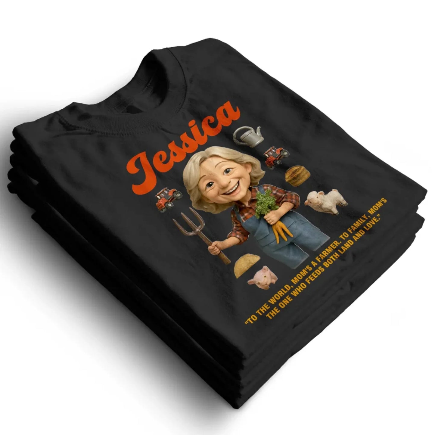 Custom Chibi Mom Shirt, Personalized Mother's Day Gift, Mom's A Farmer Mom Unique Gift for Her, Custom Name - Custom Choo